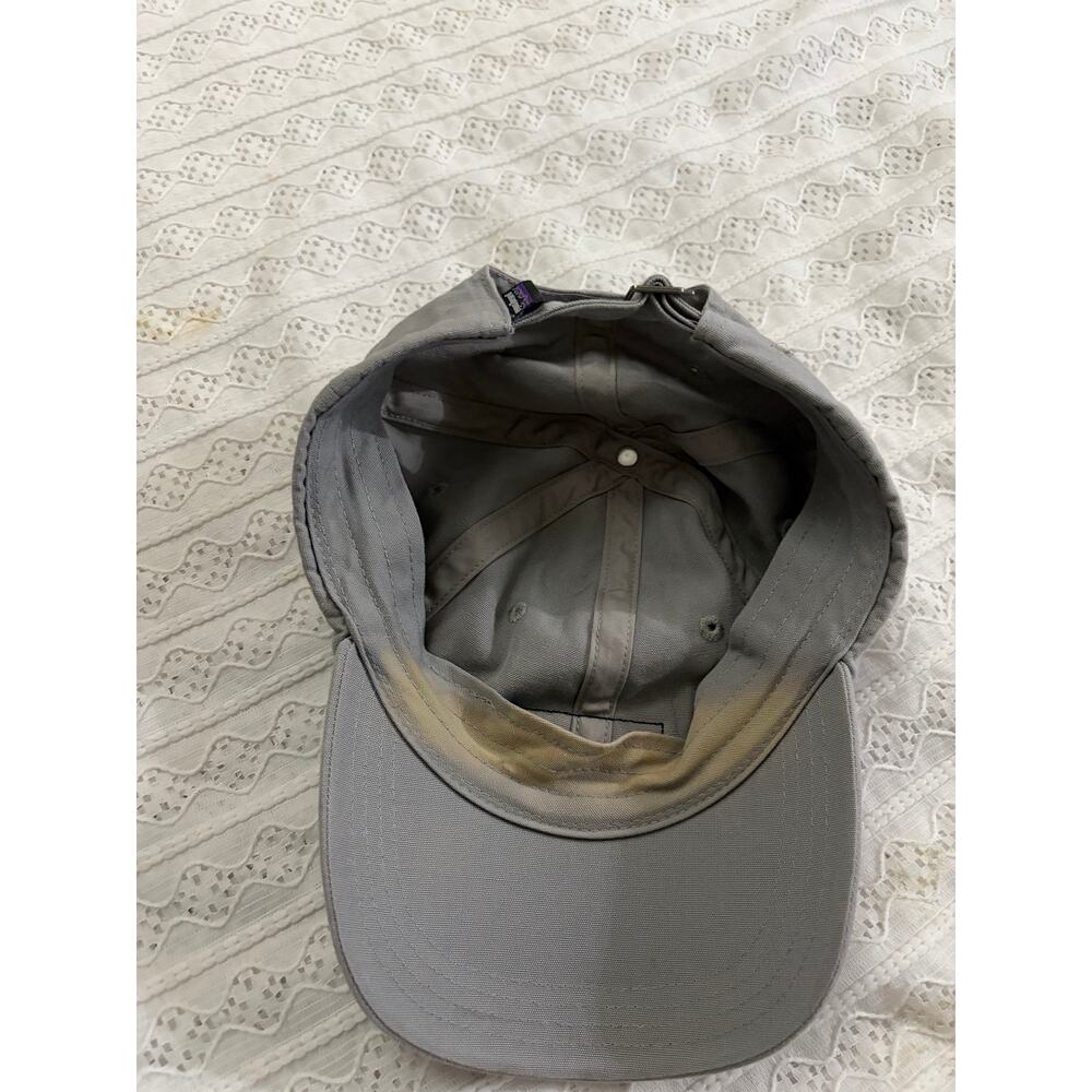 Patagonia P-6 Logo Gray Canvas Baseball Hat Cap Adjustable Strap Outdoors - Picture 5 of 6